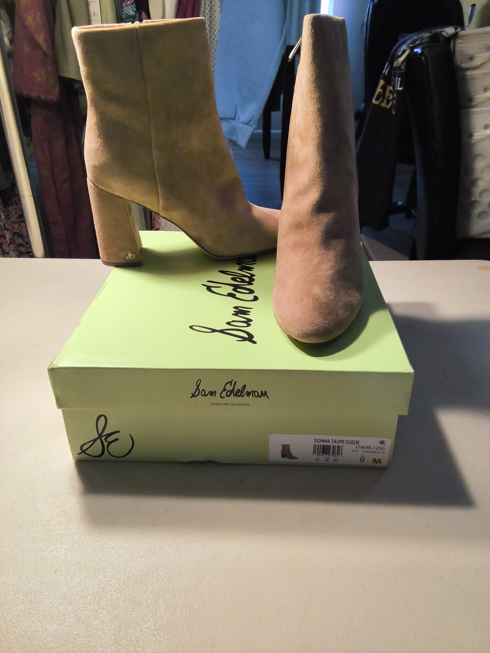 Sam Edelman Donna Taupe Suede Ankle Boots - Taupe